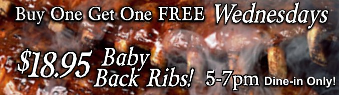 Buy One Get One Free Ribs Wednesday Special